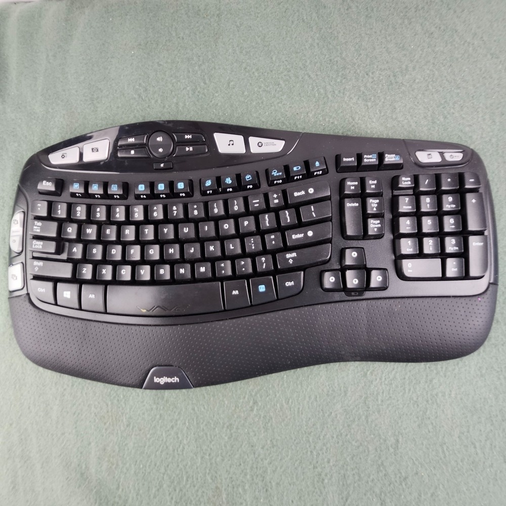 Logitech K350 Comfort Wave Wireless Ergonomic Keyboard Black No USB Dongle